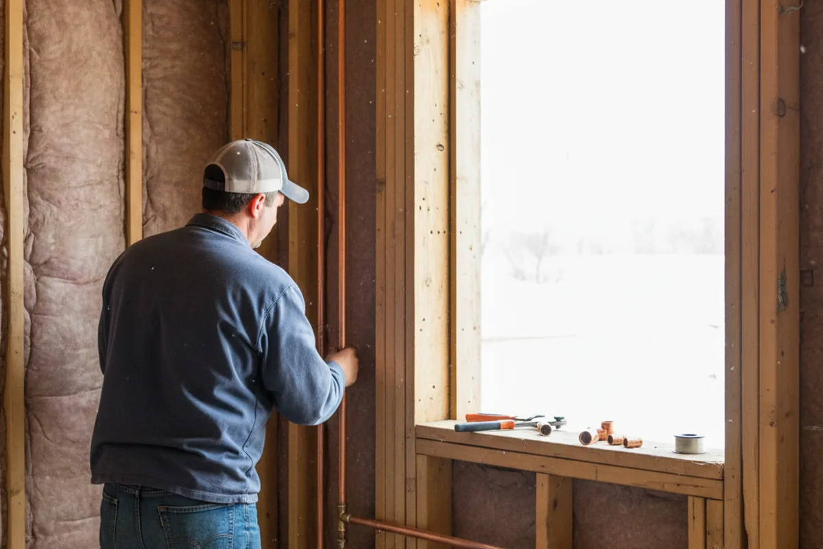 Licensed plumber running new copper supply lines in a Bryceville home